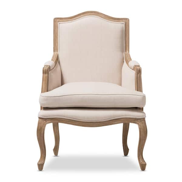 Alarica Beige Fabric Arm Chair