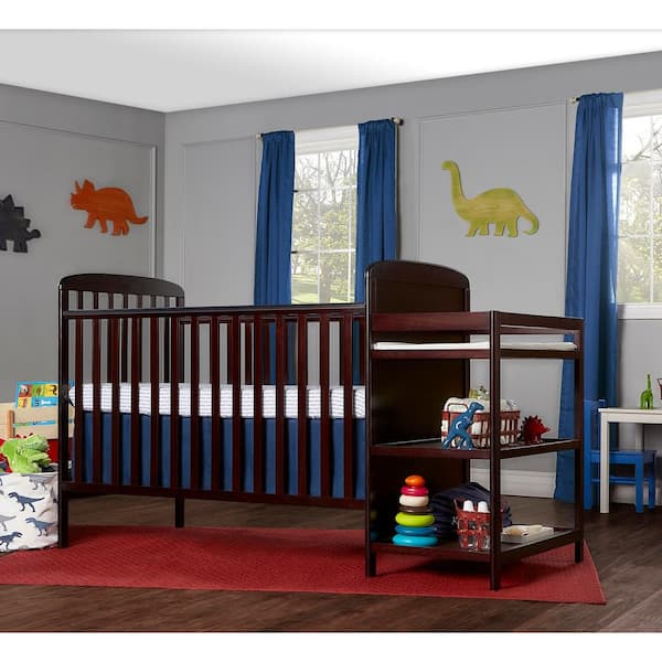 Crib with shop changing table attached