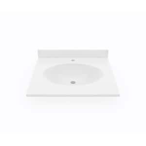 Chesapeake 25 in. W x 22.5 in. D Solid Surface Vanity Top with Sink in White