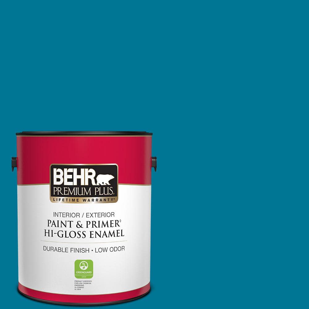 1 gal. #S-G-520 Blue Luxury Hi-Gloss Enamel Interior/Exterior Paint and Primer -  BEHR PREMIUM PLUS, ZZ298272