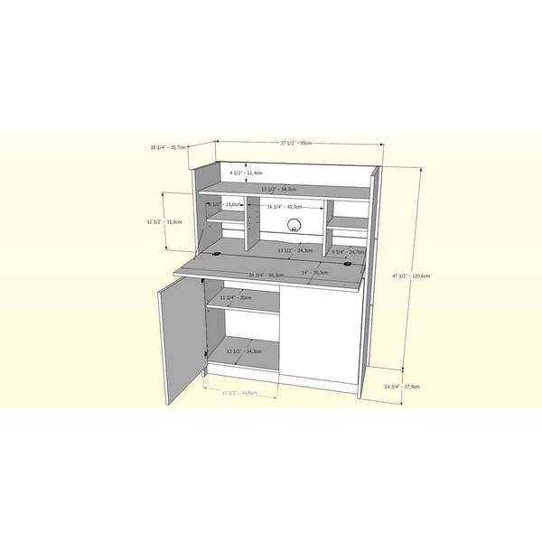 persephone secretary desk with hutch