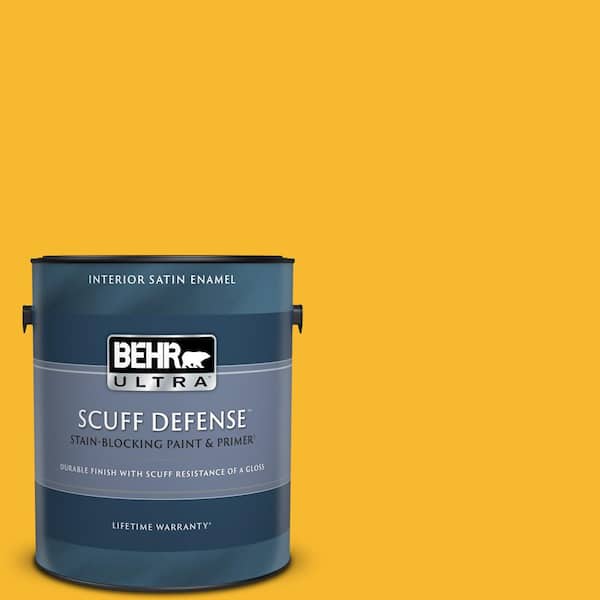 BEHR ULTRA 1 gal. Home Decorators Collection #HDC-MD-02A Yellow Groove Extra Durable Satin Enamel Interior Paint & Primer