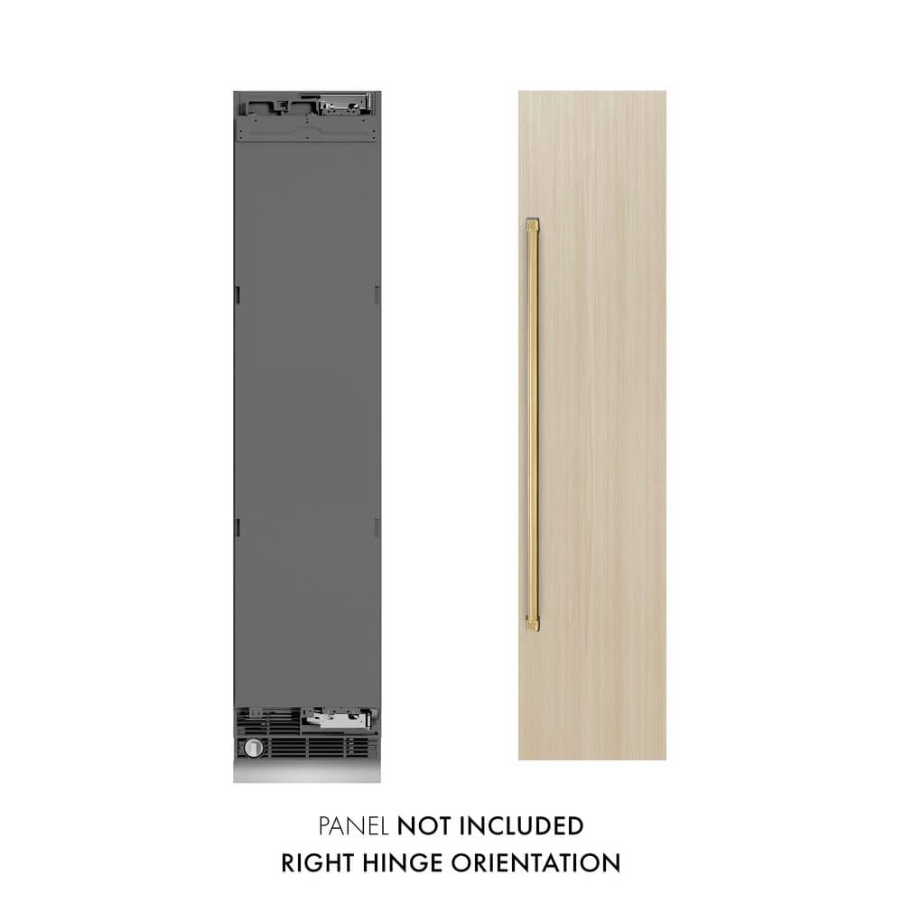 18 in. 8.6 cu. ft. Right Hinge Upright Column Freezer with Panel Ready Door, Graphite Gray Interior, and Gold Accents