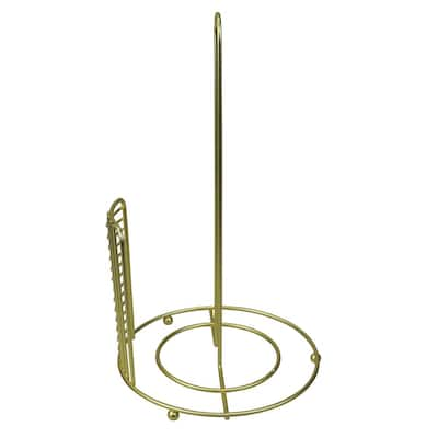 black and gold paper towel holder