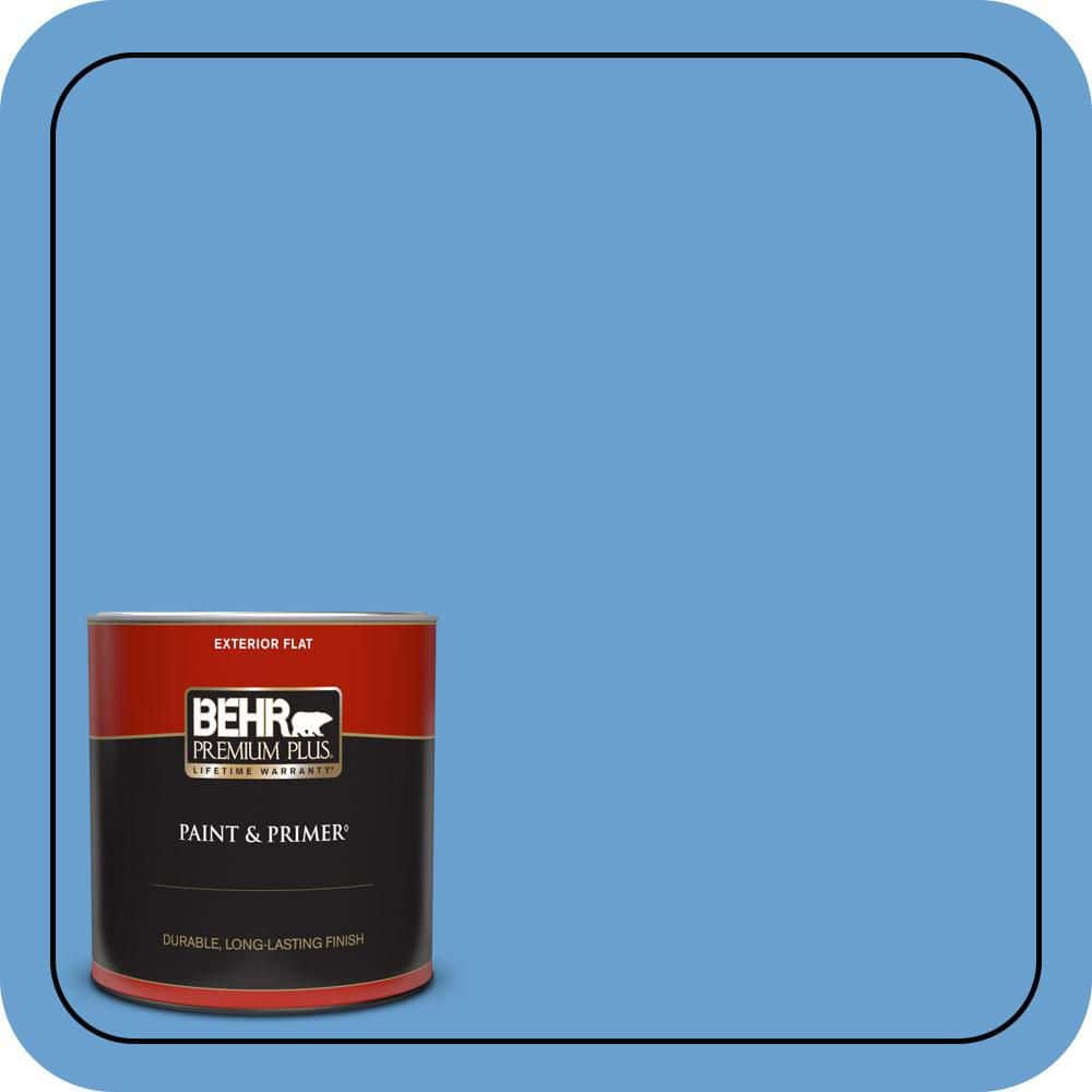 1 qt. #P520-4 Cornflower Flat Exterior Paint & Primer product image for price tracking