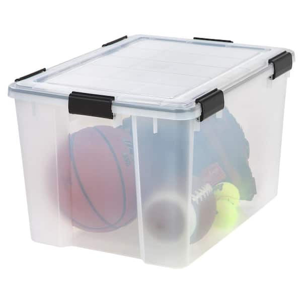 Rubbermaid Cleverstore Clear 71 Qt, 4 Pack Holiday Storage Tote with Tray  Inserts 