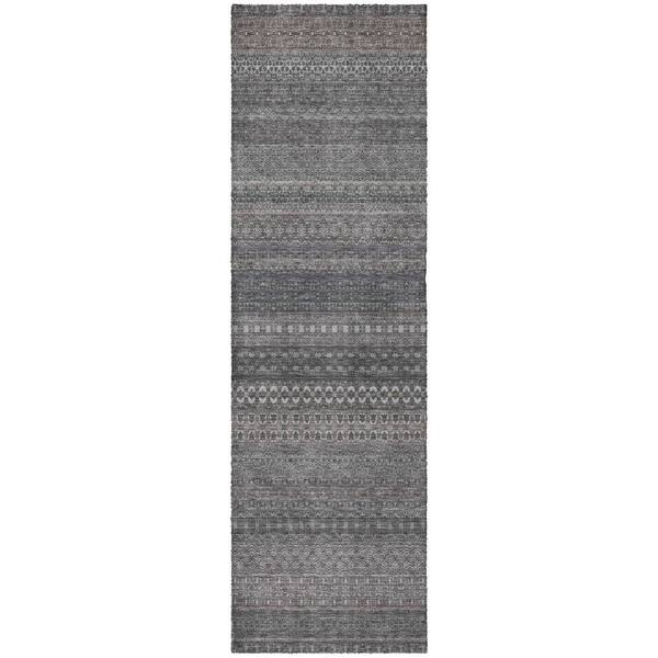 Dream Shag Premium Machine Washable Abstract ADS527 Gray 2 ft. x 7 ft. Runner Rug