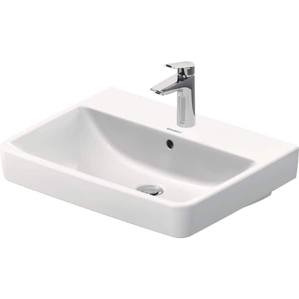 Duravit No.1 6.88 in. Wall-Mounted Rectangular Bathroom Sink in White