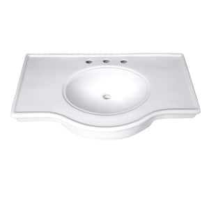 Imperial 37 in. x 22 in. Ceramic Console Bathroom Sink in White with 3 Faucet Holes