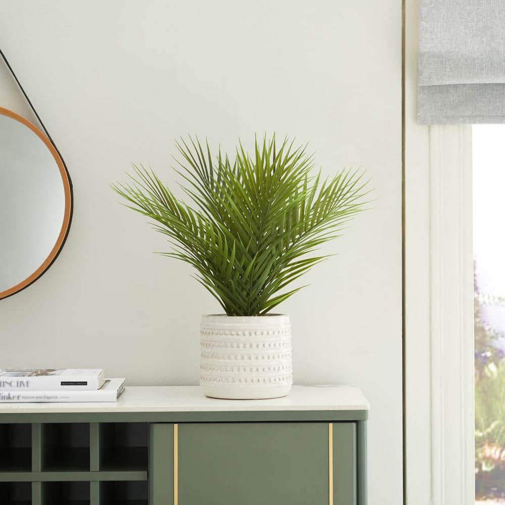Majesty 19 in. Green Artificial Palm Plant In Ceramic Pot