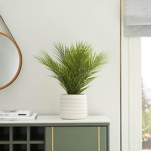 Unbranded Majesty 19 in. Green Artificial Palm Plant In Ceramic Pot