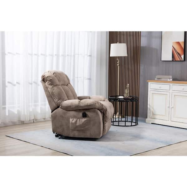 aisword Camel Fabric Glider Recliner with Power Lift W5473PBH1697