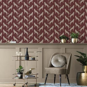 Guepardo Oxblood Peel and Stick Wallpaper