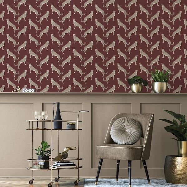 Guepardo Oxblood Peel and Stick Wallpaper