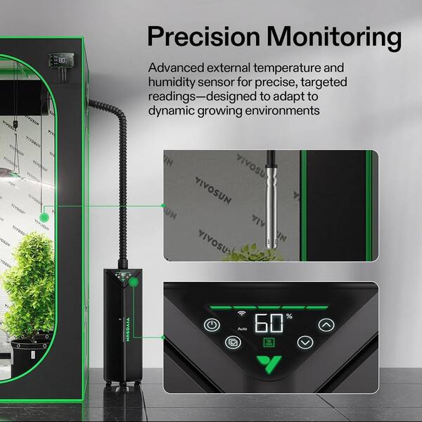 VIVOSUN - AeroStream H19 5 gal. Intelligent Humidifier with Probe, Top Control Panel, Smart Remote Control