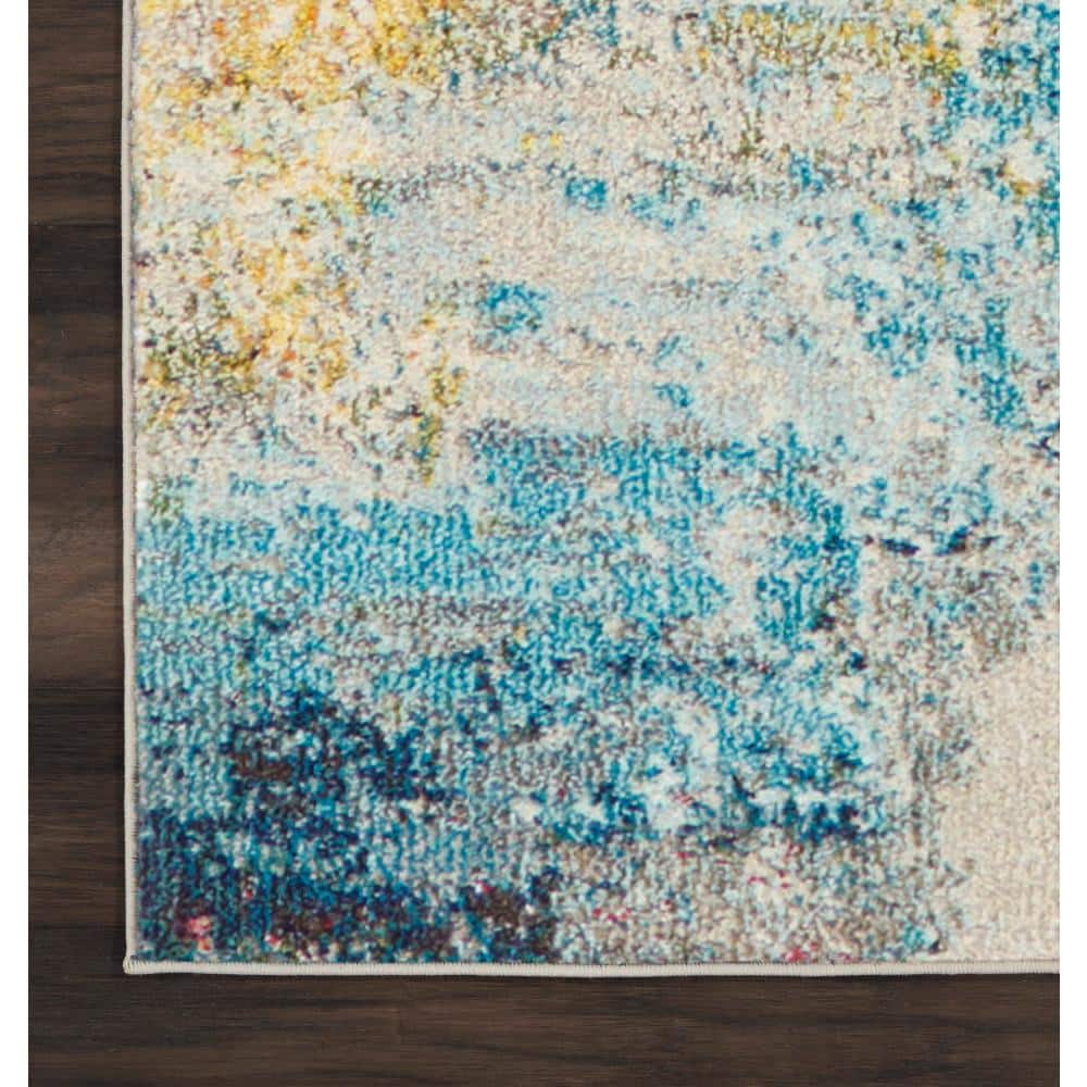 Celestial 2x4 Ft Med Grey Abstract Synthetic Rug