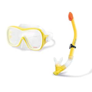 Wave Rider Hypoallergenic Latex Free Mask and Easy Flow Snorkel Swim Set