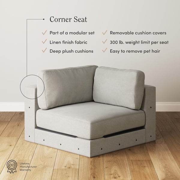 Nathan James Madison 33 Armless 1-piece Fabric Sectional Sofa