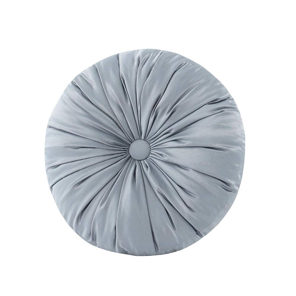 Lorenzo Blue Polyester Solid Round Decorative Throw Pillow 15 In. L X 15 In