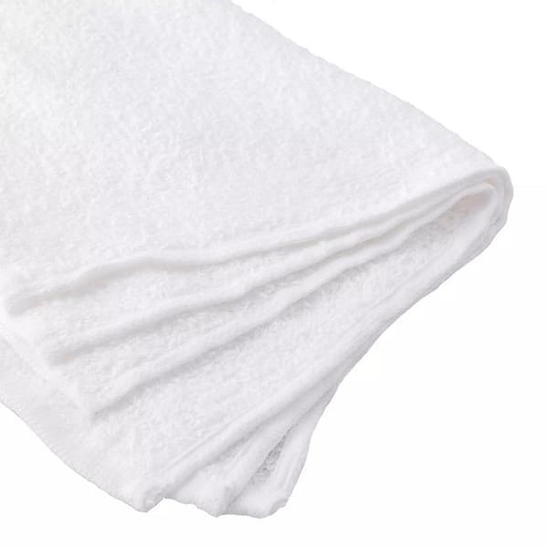 55 Cotton Terry Towels Cloth Cleaning Bar Rags Bulk Washcloth 14 x 17 White  New