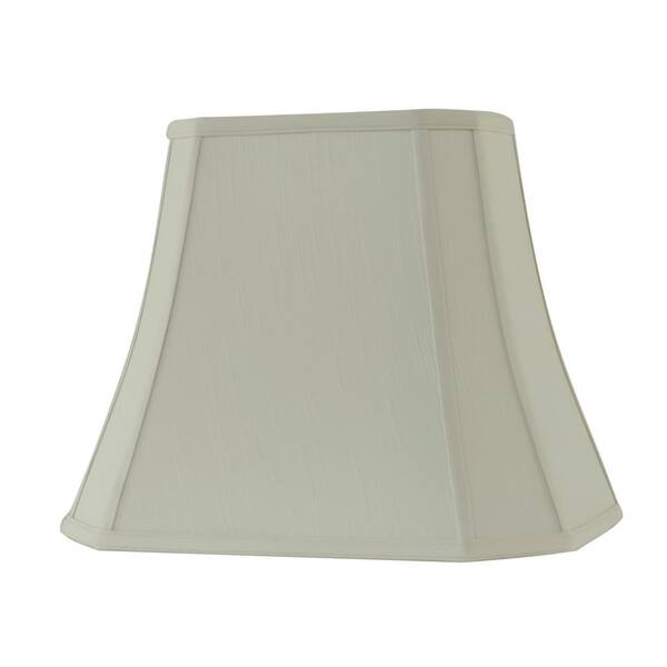 Rembrandt 12 in. x 16 in. W x 14 in. H Creme Linen Rectangle Bell Lamp Shade