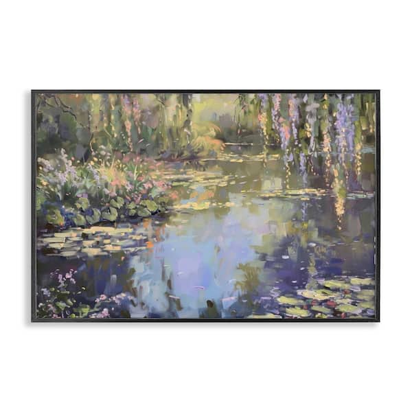 Stupell Industries Morning on Lily Pond by LSR Design Studio Black Framed Nature Giclee Art Print 12 in. x 18 in.
