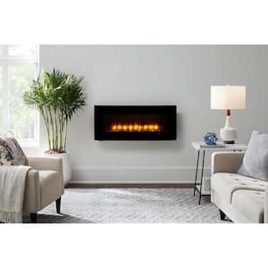 40 in. Curved Wall Mount Electric Fireplace with Mood-Light