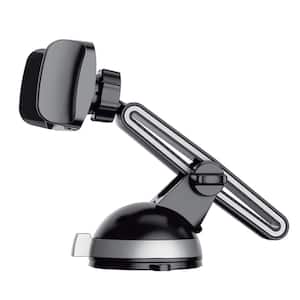 Windshield and Dash Mount with Adjustable Arm Black/Silver