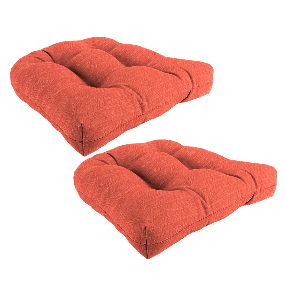 18 in. L x 18 in. W x 4 in. T Square Tufted Outdoor Wicker Seat Cushion in Lennia Shrimp (2-Pack) price history on PriceWatchPro