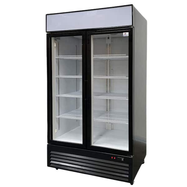 NSF 39 in. 21.2 cu. ft. Commercial Two Door Merchandiser Refrigerator in Black
