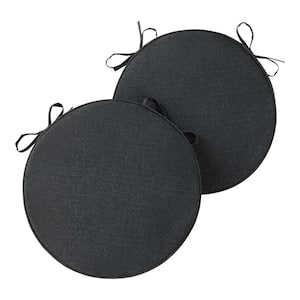 18 in. x 18 in. Carbon Round Outdoor Seat Cushion (2-Pack)