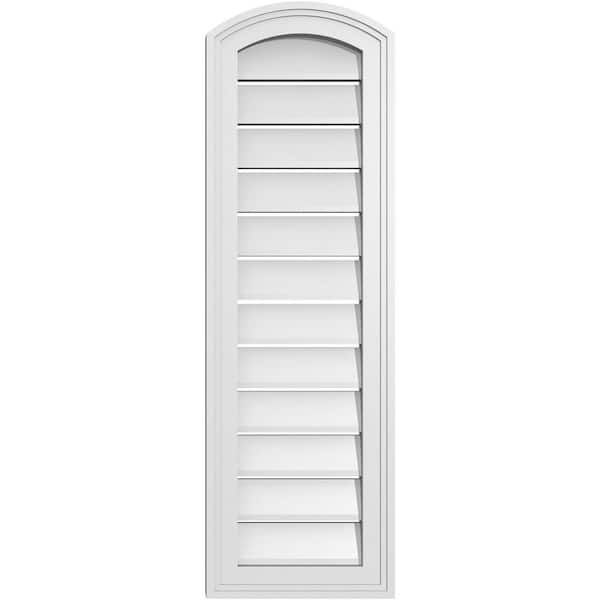 Ekena Millwork 12 in. x 36 in. Arch Top Surface Mount PVC Gable Vent: Decorative with Brickmould Frame