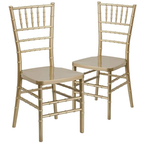 Carnegy Avenue Gold Resin Chiavari Chairs (Set of 2)