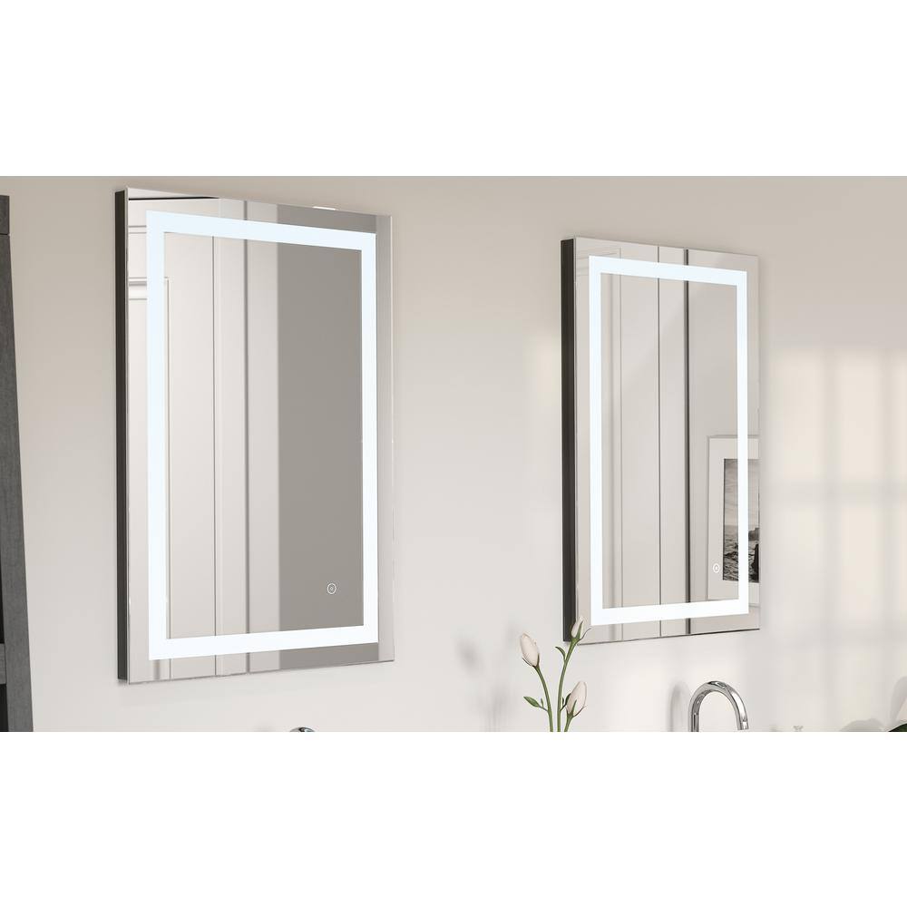 24" x 30" Frameless Bathroom Vanity Mirror with LED Light