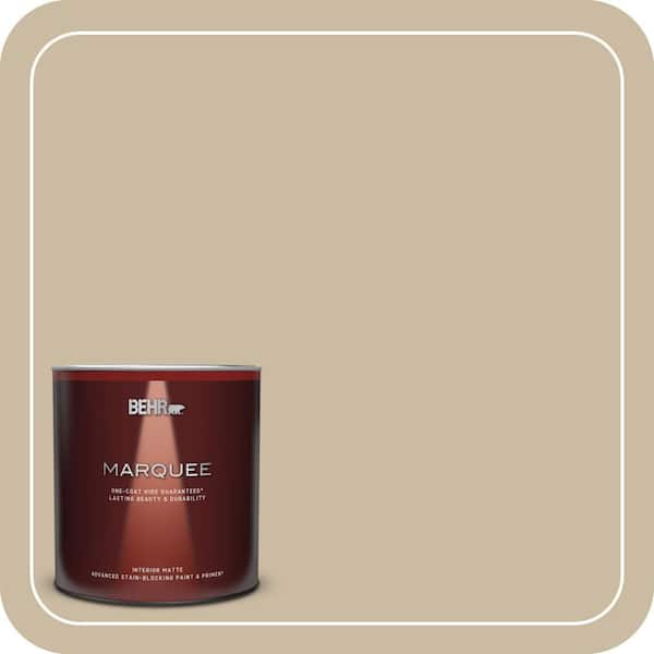BEHR MARQUEE 1 Qt. #MQ2-26 Windsor Tan One-Coat Hide Matte Interior Paint & Primer