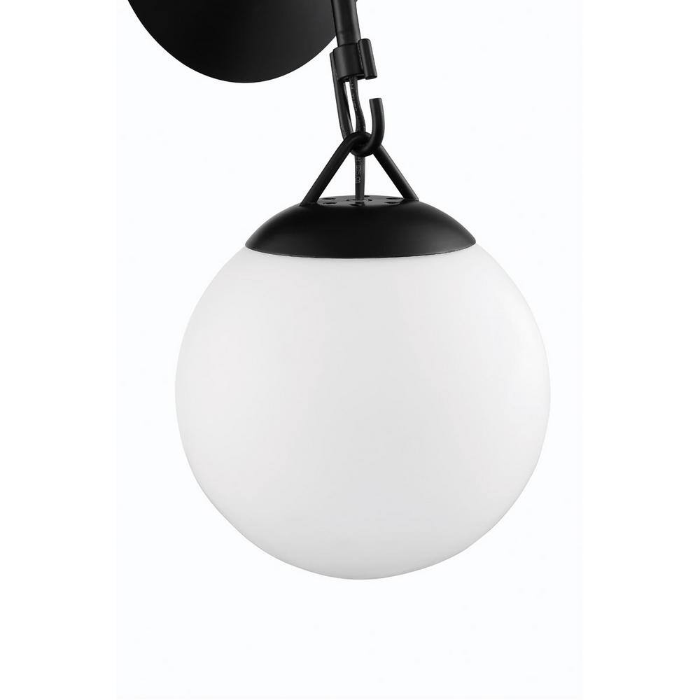 Flat Black Steel Round Shade Wall Sconce