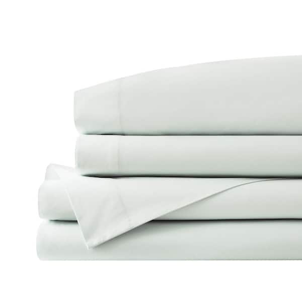 StyleWell Cotton Percale Sea Breeze Green 4-Piece King Sheet Set