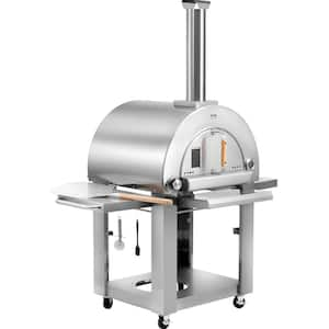 Dual Fuel Pizza Oven for Outdoor Use, 22 in. Portable Pizza Oven, Natural Gas & Wood Powered Outdoor Pizza Oven