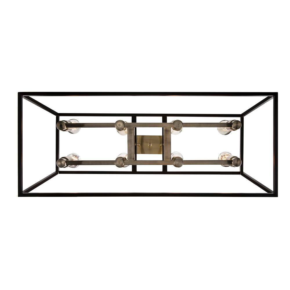 Adams Transitional Bronze 35" Square Cage Pendant Light