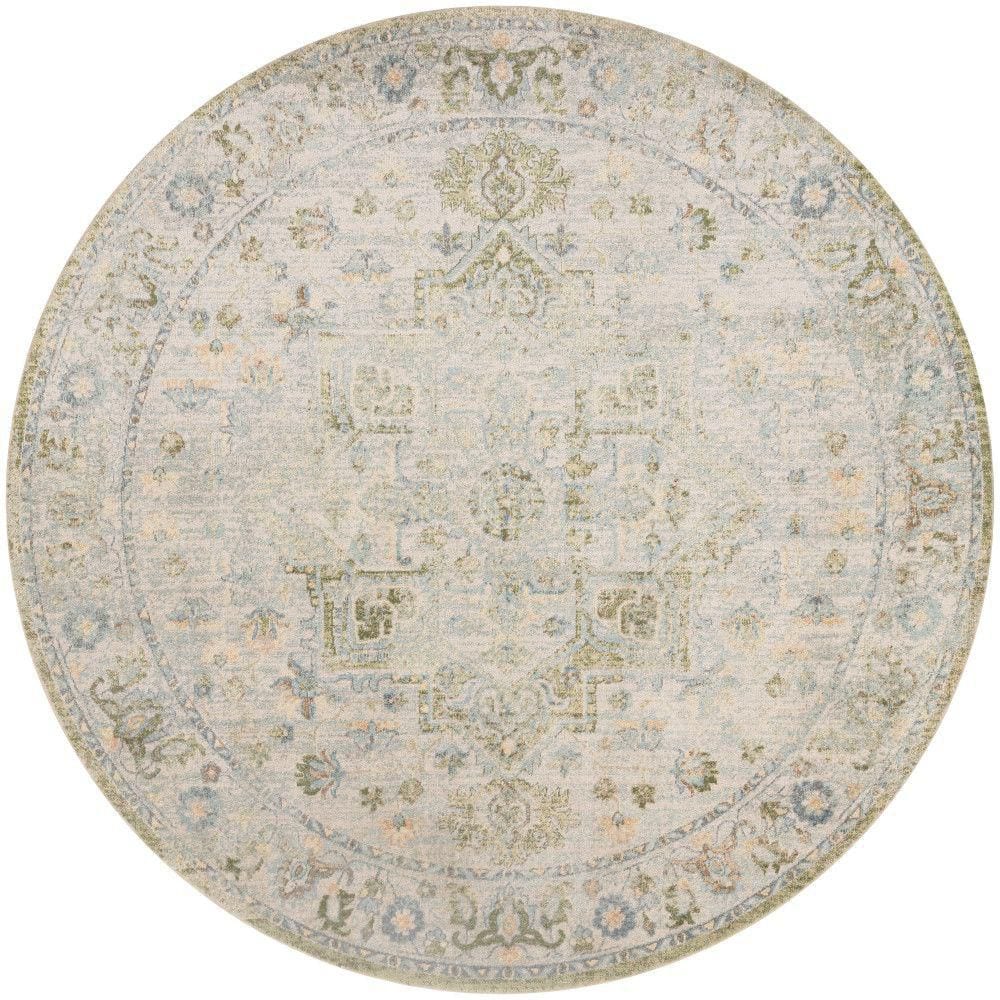 UPC 099446933003 product image for Beige 8 ft. x 8 ft. Distressed Traditional Round Astra Machine Washable Area Rug | upcitemdb.com