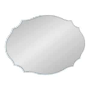 Leanna 36 in. x 24 in. Classic Oval Framed White Wall Accent Mirror