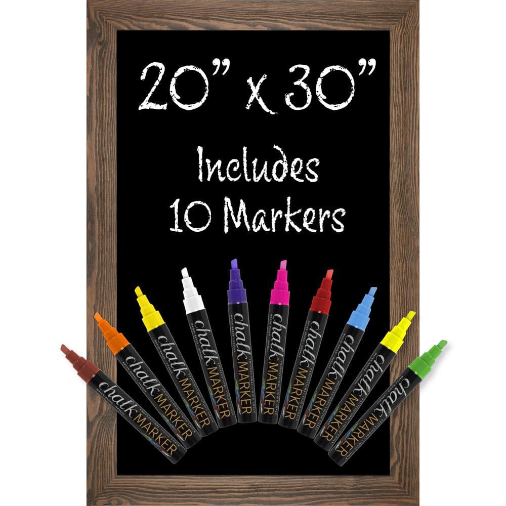 Excello 20 in. x 30 in. Wooden Wall Chalkboard Sign, Rustic Brown price history on PriceWatchPro