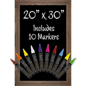 Excello 20" x 30" Wooden Wall Chalkboard Sign, Rustic Brown
