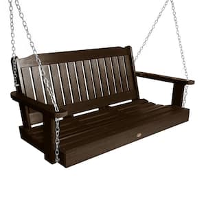 Lehigh 4 ft. 2-Person Weathered Acorn Recycled Plastic Porch Swing