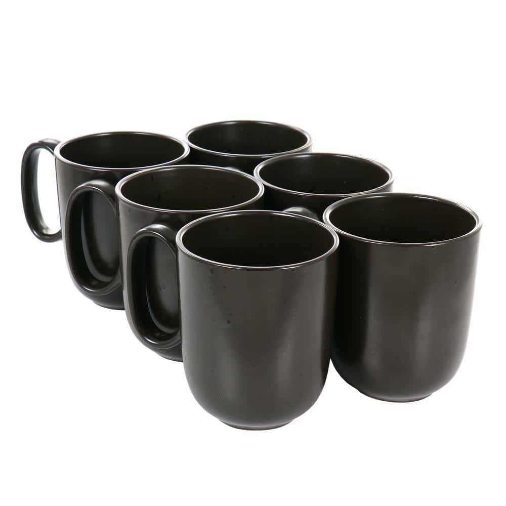 Home Basics Jumbo 22 oz. Black Ceramic Coffee Mug HDC50573 - The