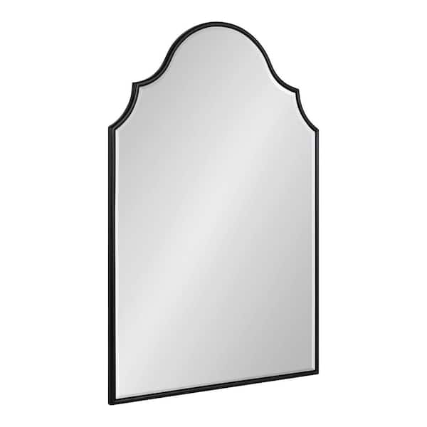Kate and Laurel Leanna 20 in. W x 30 in. H Black Arch Traditional Framed Decorative Wall Mirror