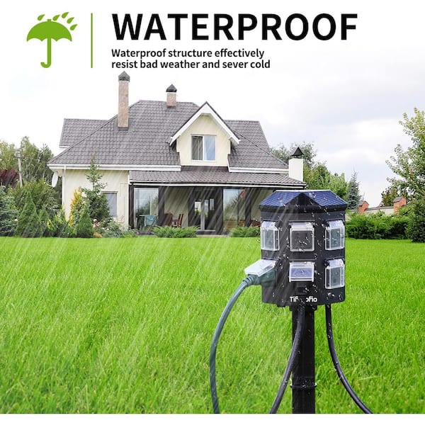 Lukyamzn 6-Outlet Outdoor Surge Protector Power Strip with