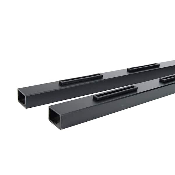 FORTRESS Al13 Home Pure View 6 ft. W x 1.3 in. H Black Sand Rail for Glass Panel (Pair)