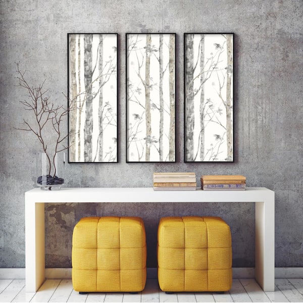 RoomMates Birch Trees White And Brown Floral Vinyl Peel & Stick
