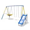 Store Sportspower Starlight Metal Swing Set with LED Swings, Saucer Swing, 5ft Slide a